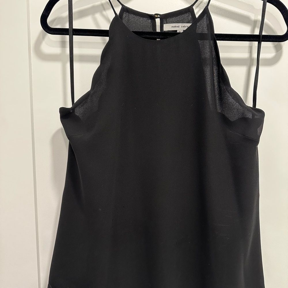 Naked Zebra Black Camisole Top